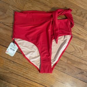 NWT Nani swim bottoms - Amari side tie.  Small, bright red.